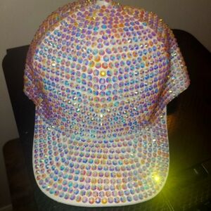 Unisex studded rhinestone crystal baseball hat